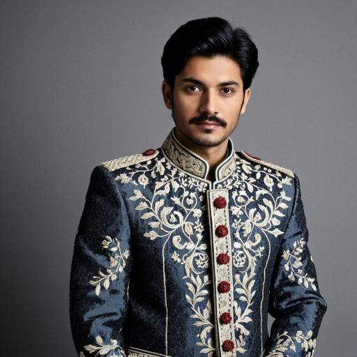 Man in Embroidered Sherwani Coat