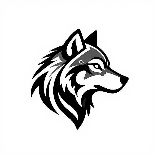 Minimalist Symmetrical Wolf Tattoo