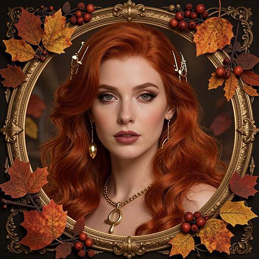 Luxurious Red-Haired Libra Portrait