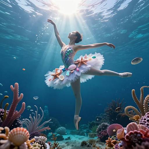 Whimsical Ballet Over Enigmatic Seascape