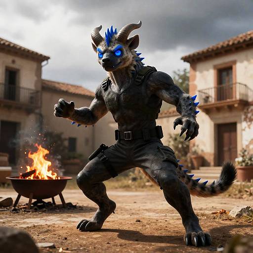 Athletic Hyena Secret Agent Portrait