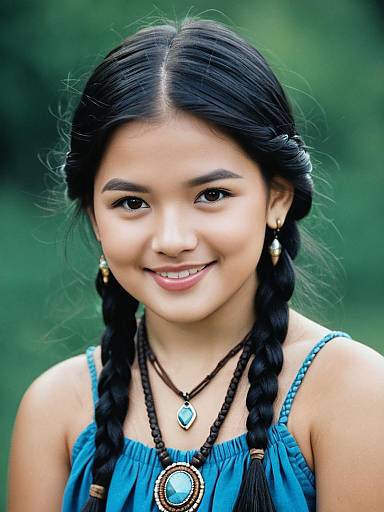 Pocahontas Child — Realistic Twin Braids