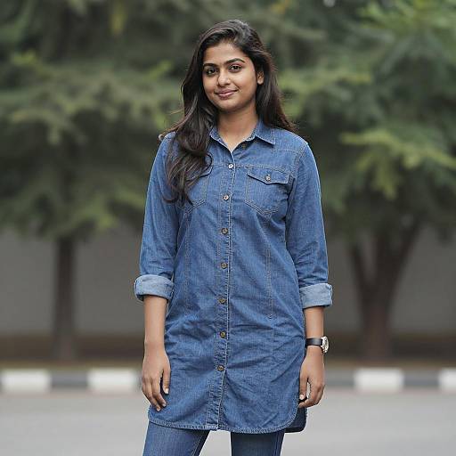Casual Outdoors: Indian Woman in Denim