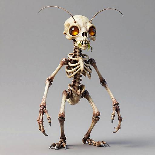 Sail-backed Arboreal Octopedal Grazer with Skeletal Head