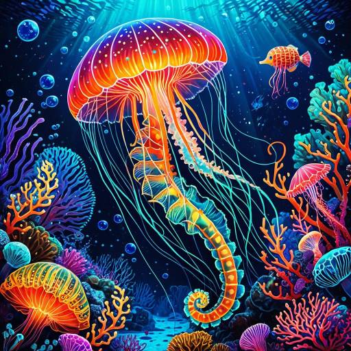 Vibrant Psychedelic Underwater Illumination
