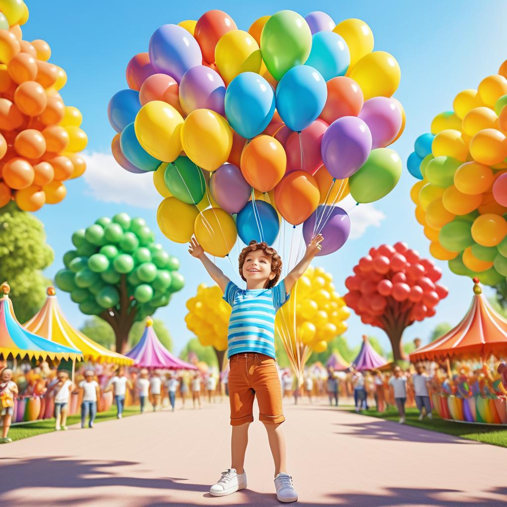 Colorful Balloon Boy at Joyful Carnival