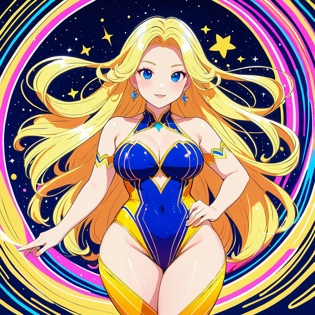 Radiant Star in Vibrant Anime Style