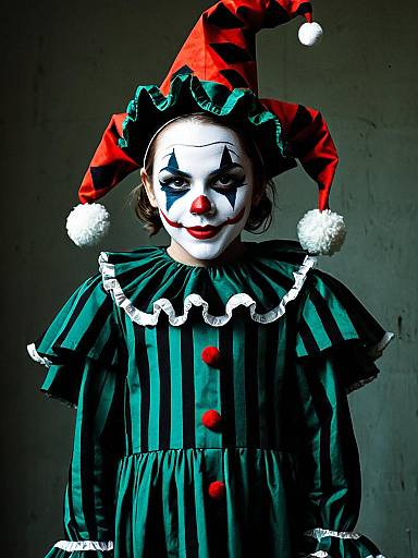 Evil Child Jester in Frilled Costume