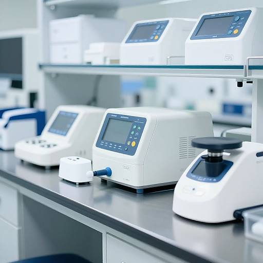 Medical Equipment on Stainless Steel Countertop