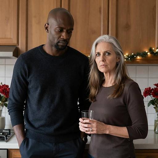 Intense Portrait in a Cozy Kitchen