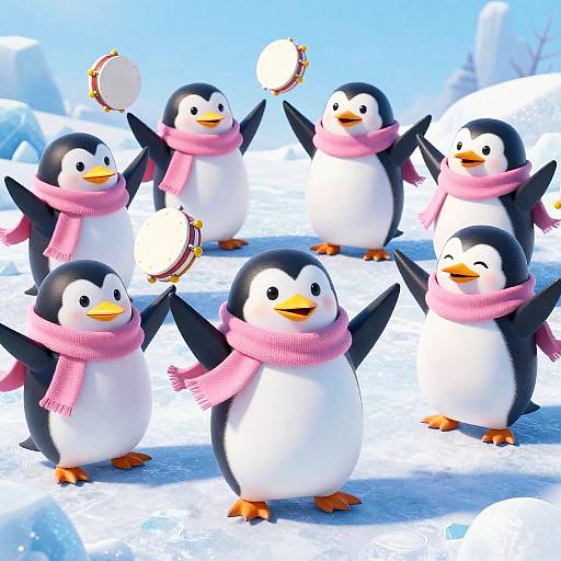 Jolly Penguin Festival Dancers Concept