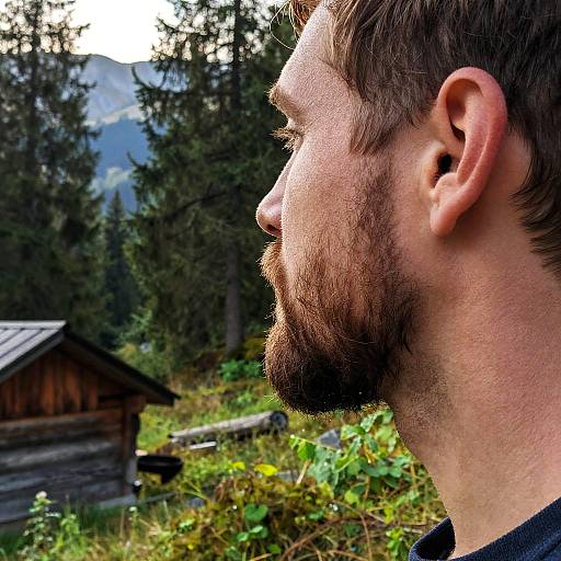 Man with Alpine Beard in Morning Light