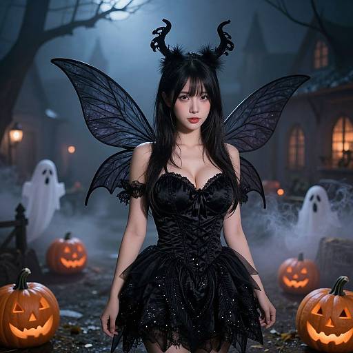 Photorealistic Black Fairy Halloween Costume
