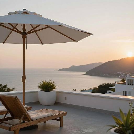 Serene Rooftop Terrace at Sunset