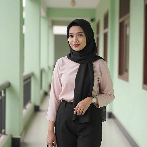 Portrait of Young Asian Woman in Hijab