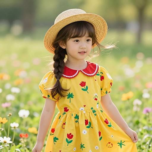 Joyful Girl in Sunlit Meadow