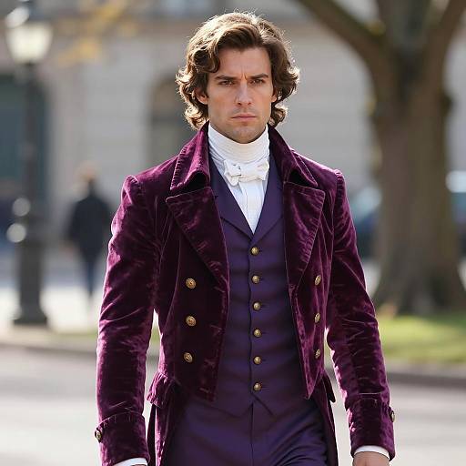 Man in Purple Velvet Historical Coat