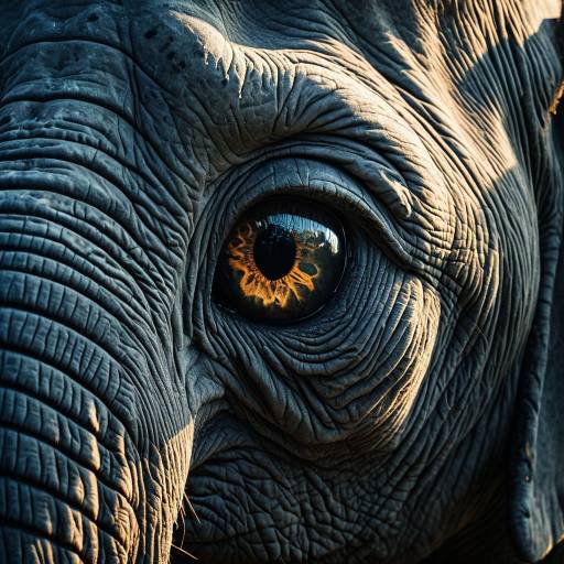 Macro Close-Up of Elephant Eye with Detailed Wrinkles