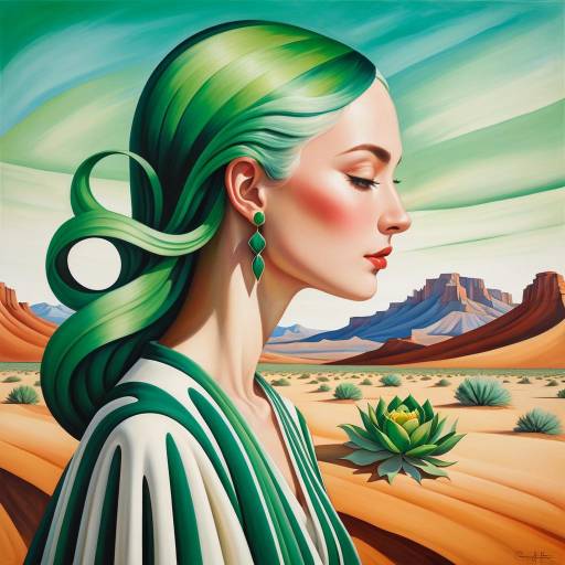 Enigmatic Woman in Desert Bloom