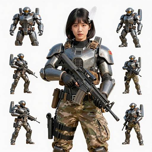 Mech-Augmented Female Scout Sticker Set