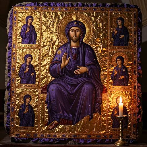 Glowing Byzantine Analavos on Stone