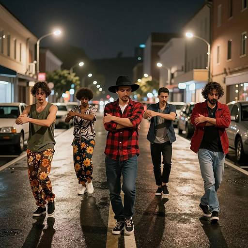 Vibrant Nighttime Dance in the City