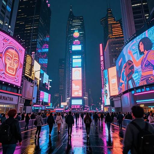 Futuristic Cyberpunk Cityscape with Mythology