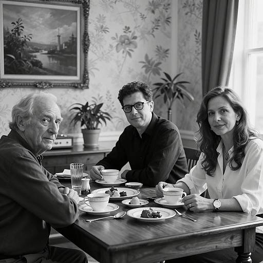 Captivating Black-and-White Dining Moment