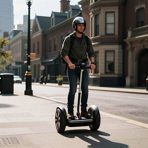 Futuristic Traveler in Victorian City