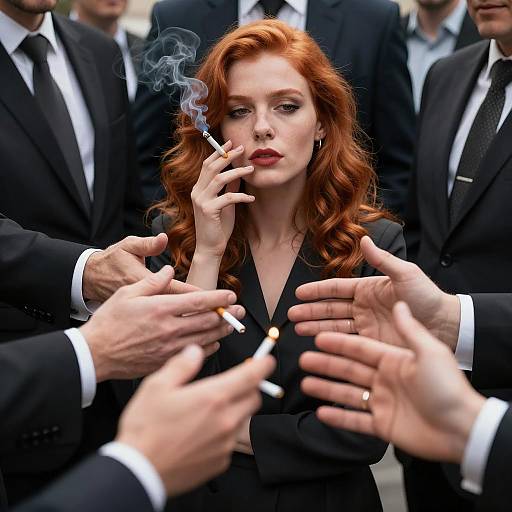 Cigarette Smoke and Suit Clad Men