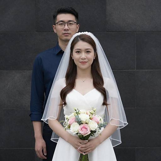 Asian Bride and Groom Portrait