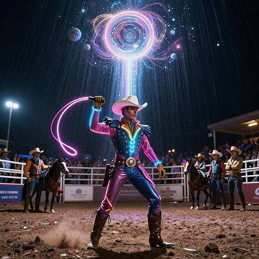 Neon Lunar Rodeo: Cosmic Cowboy Showdown