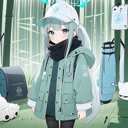 Illustration of Hare (camp) (blue archive), blue archive in the style of Kujou danbo