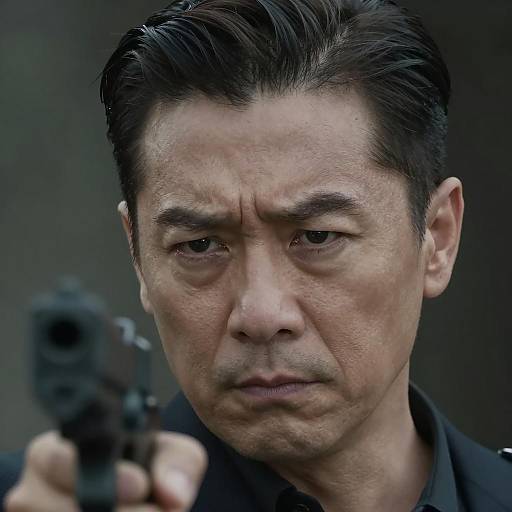 Serious Man Aiming Gun