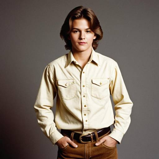 Young man in beige shirt and brown pants