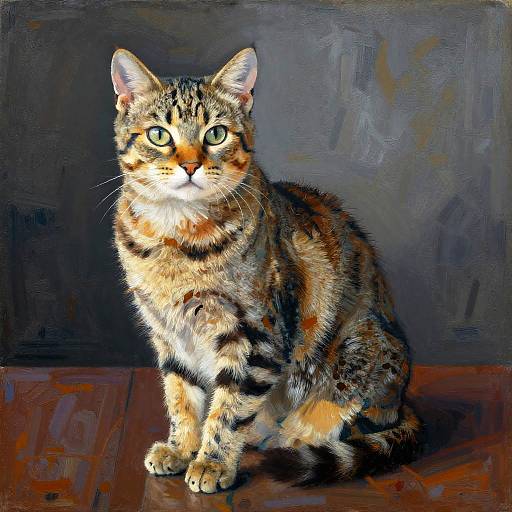 Impressionist Cat Illustration with Pop Art