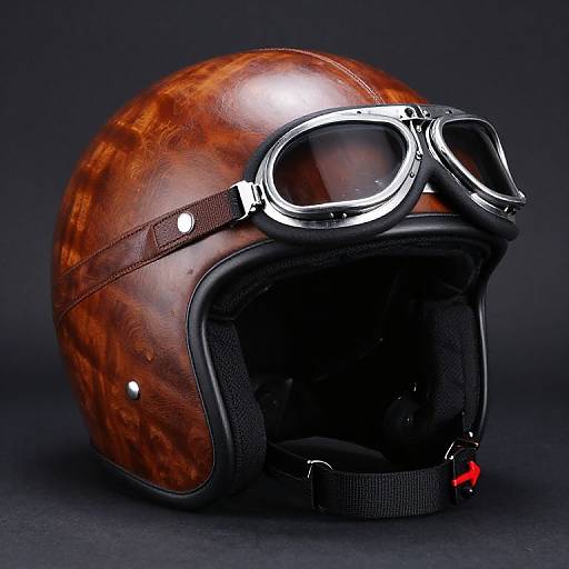 Vintage PU Leather Motorcycle Helmet