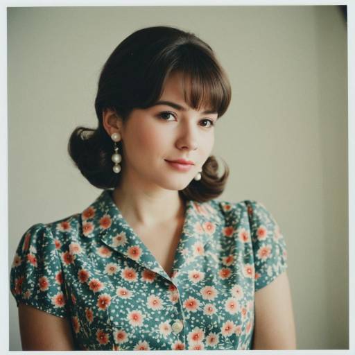 Young Woman in 1960s Floral Dress