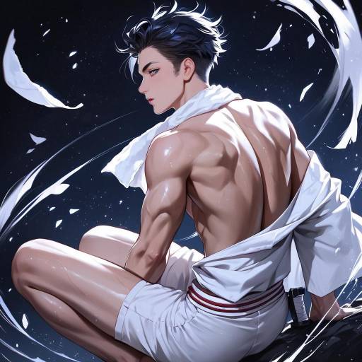 Athletic Male in Japanese Attire Athletic Male in Japanese Attire