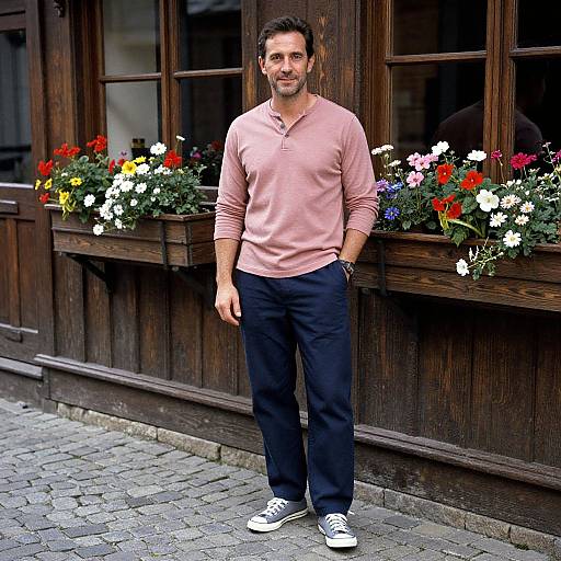 Charming Man in Rustic Urban Setting