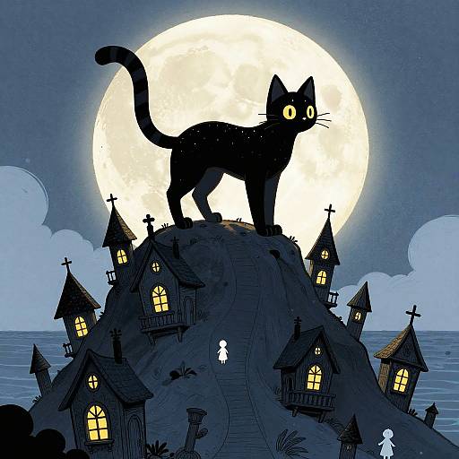 Enchanted Werecat Moonlit Fantasy