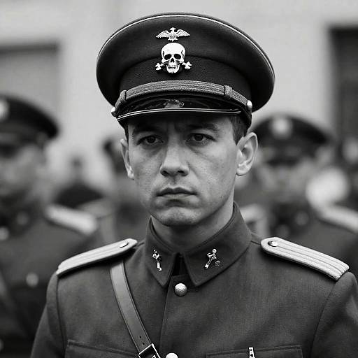Serious Military Portrait in Black-and-White