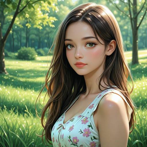 Realistic Outdoor Portrait of a Young Woman