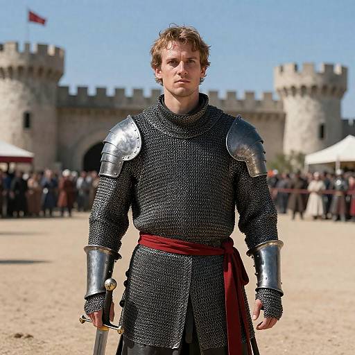 Serious Knight in Sunlit Arena