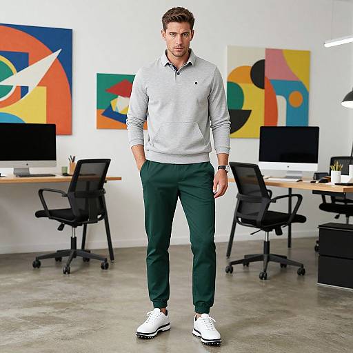 Stylish Man in Modern Workspace