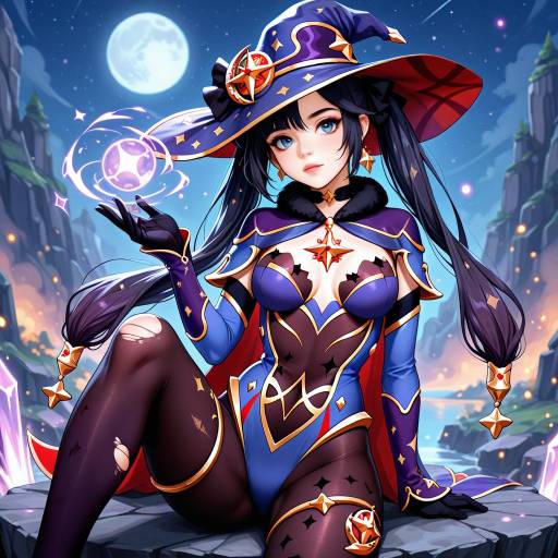 Enchanting Witch with Twintails from Genshin
