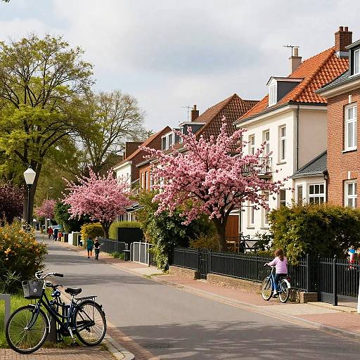 Springtime European Suburb Charm