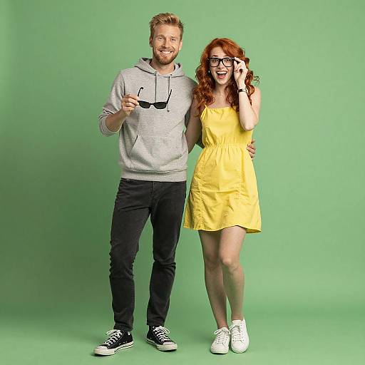 Happy Couple in Casual Summer Outfits