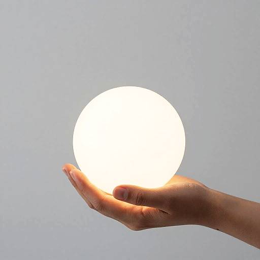 Minimalistic Hands Holding Glowing Orb