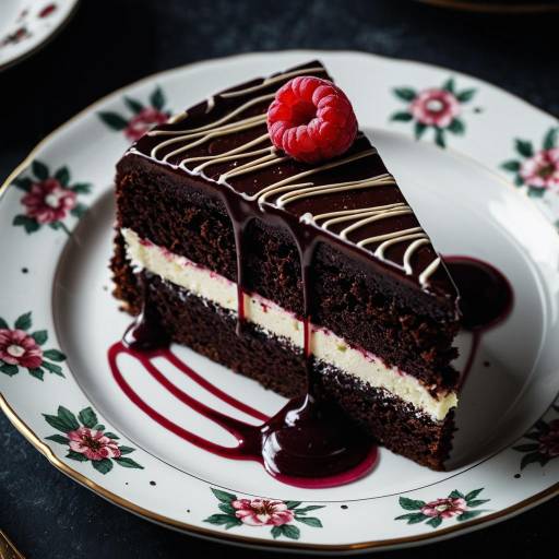 Airborne Chocolate Cake Slice in Elegance